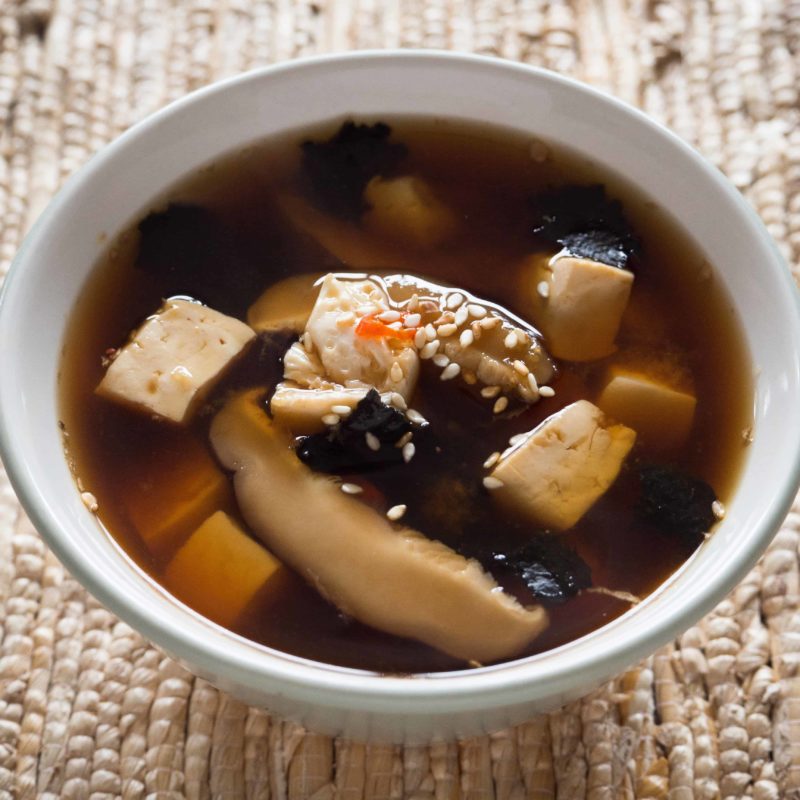 Miso Soup with Tofu and Shitake Mushrooms - FriFran